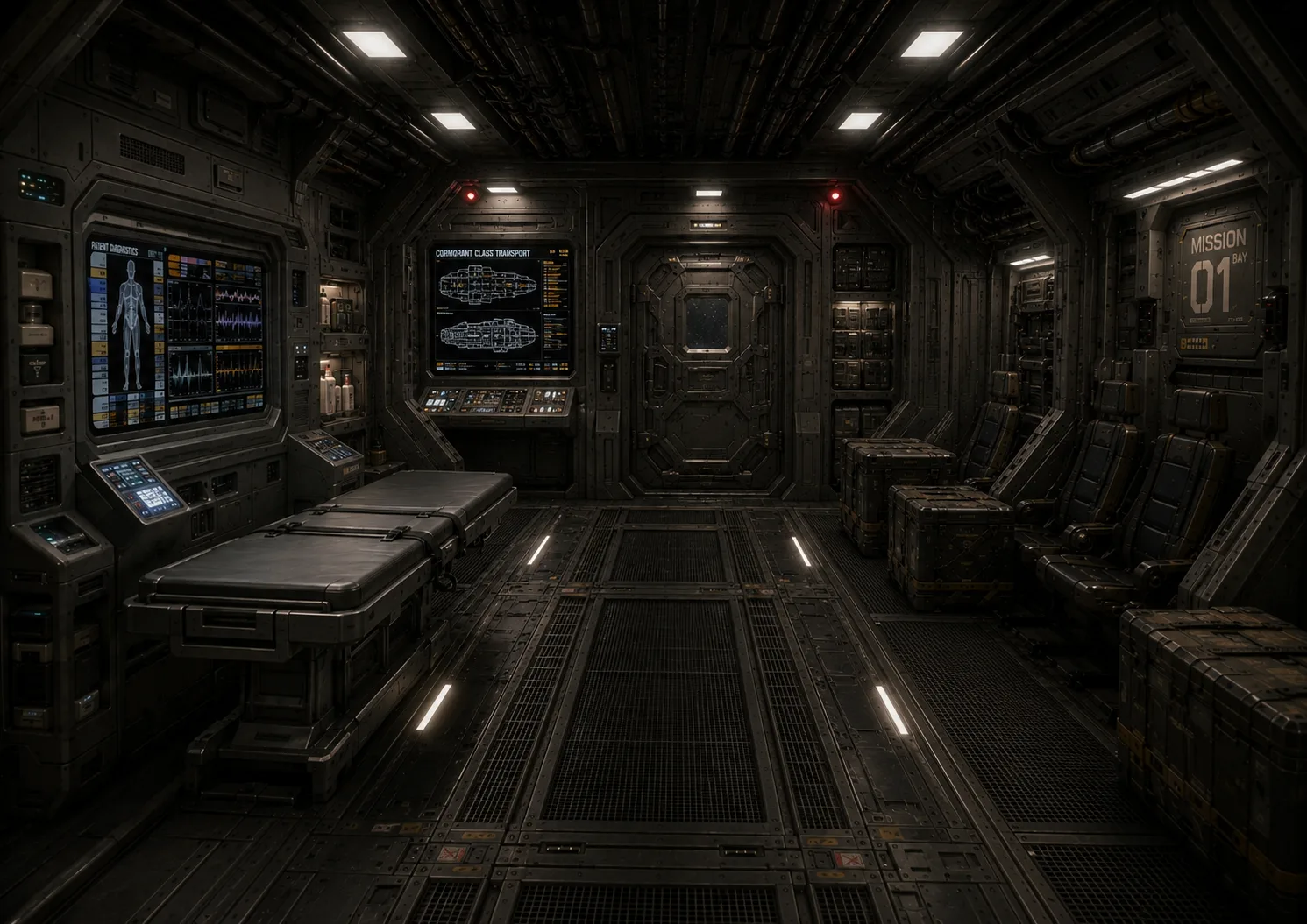 Cormorant-class medical station and aft airlock